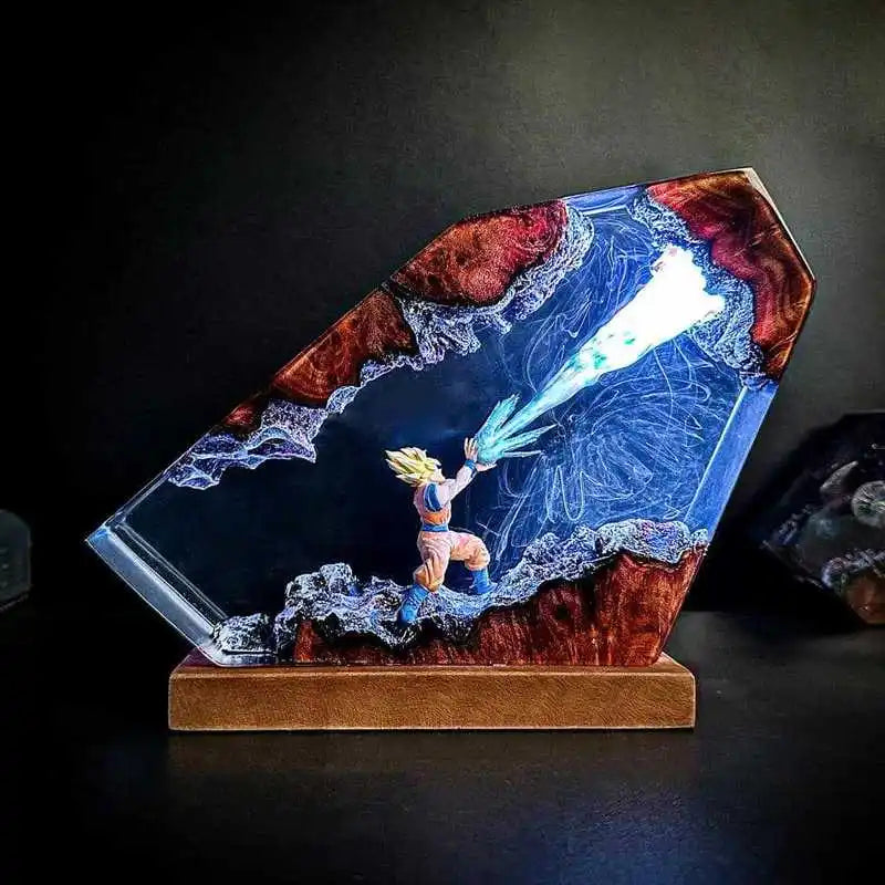 Dragon Ball Resin Lamp (Handmade Custom Version) & Dragon Ball Son Goku Resin Figurine Trendy Toys