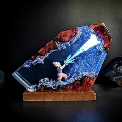Dragon Ball Resin Lamp (Handmade Custom Version) & Dragon Ball Son Goku Resin Figurine Trendy Toys