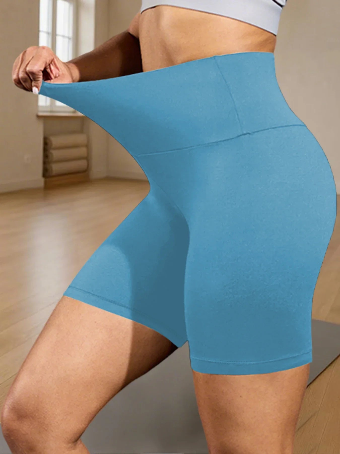 Women'S High Waisted Biker Shorts Super Soft Tummy Control No See through Workout Yoga Running Athletic Push up Gym Fitness