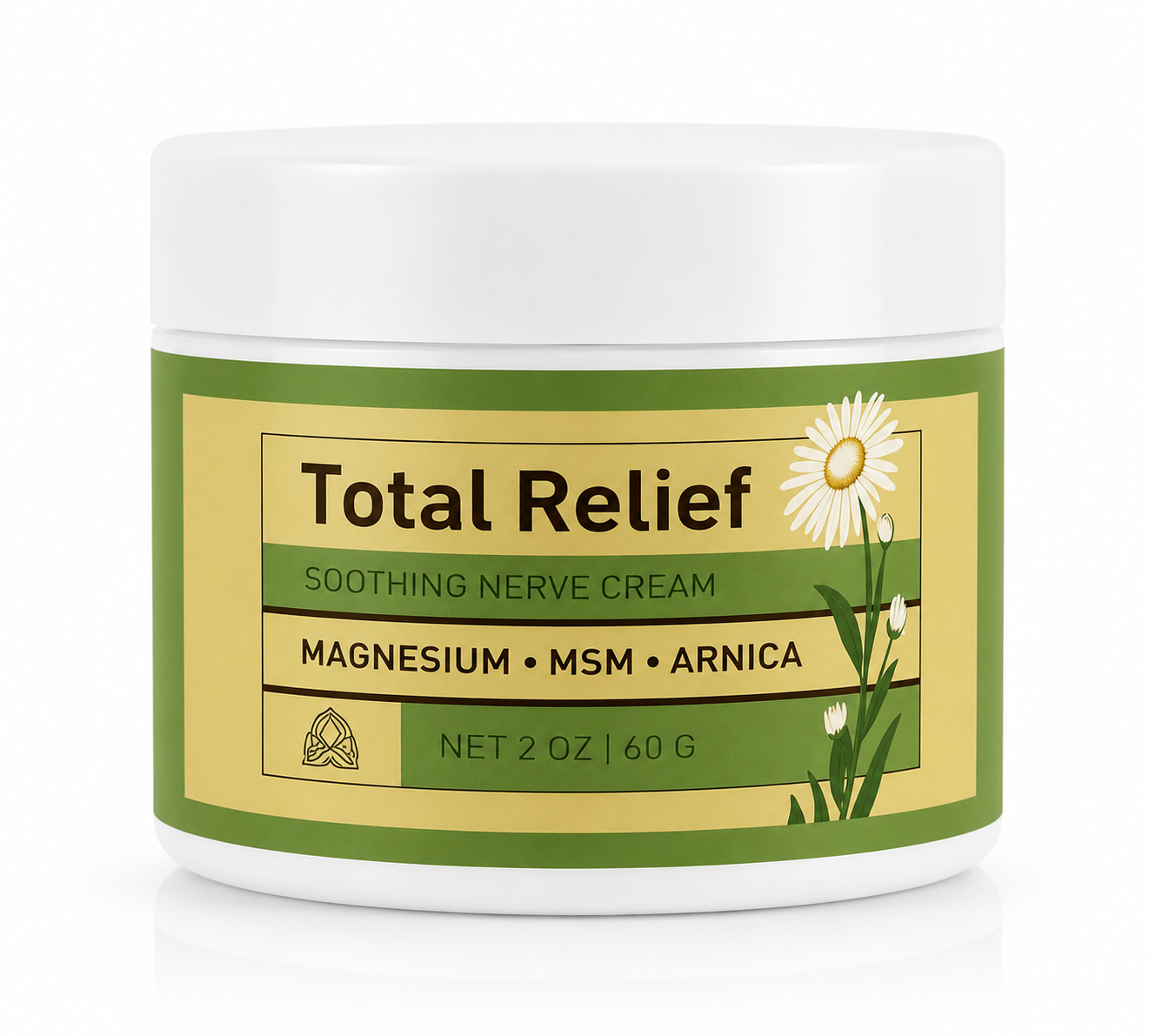 Total Relief Magnesium Cream jar, closed, 2 oz