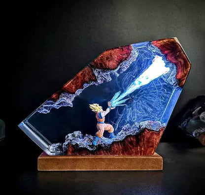 Dragon Ball Resin Lamp (Handmade Custom Version) & Dragon Ball Son Goku Resin Figurine Trendy Toys